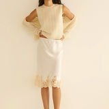 Elowette Silk Skirt - Salt and Peach Lace