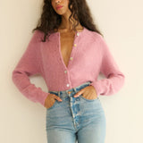 Petra Wool-Blend Cardigan - Rosebud
