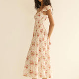 Quinette Dress - Ivory Lantana Floral