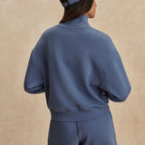 Davidson Half-Zip Sweat Top - Bijou Blue