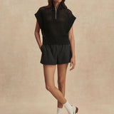 Gaines Half-Zip Knit Top - Black