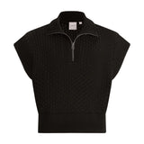 Gaines Half-Zip Knit Top - Black