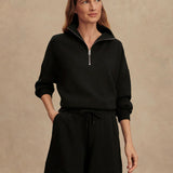 Hawley Half-Zip Sweat Top - Black
