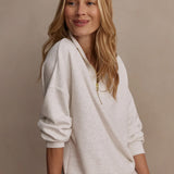 Hawley Half-Zip Sweat Top - Ivory Marl