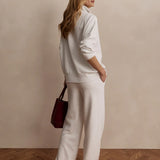 Hawley Half-Zip Sweat Top - Ivory Marl
