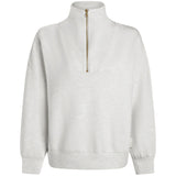Hawley Half-Zip Sweat Top - Ivory Marl