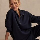Hawley Half-Zip Sweat Top - Navy