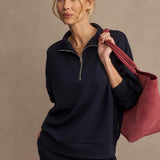 Hawley Half-Zip Sweat Top - Navy