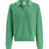 Marlie Polo Knit Sweater - Green Spruce