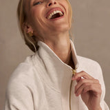 Roxbury Zip-Through Sweat Top - Ivory Marl