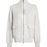 Roxbury Zip-Through Sweat Top - Ivory Marl