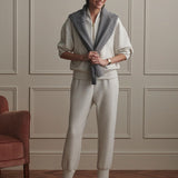 The Slim Cuff Pant 25" - Ivory Marl