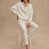 The Slim Cuff Pant 27,5" - Ivory Marl