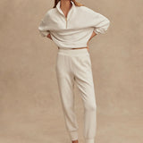The Slim Cuff Pant 27,5" - Ivory Marl