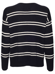 Double Stripe Cashmere Pullover - Coastal