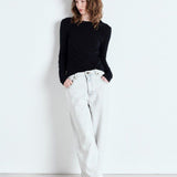 Gamipy Long Sleeve Round Neck T-Shirt - Noir