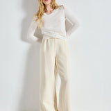 Gamipy Long Sleeve Round Neck T-Shirt - Blanc