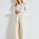 Gamipy Long Sleeve Round Neck T-Shirt - Blanc