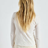 Gamipy Long Sleeve Round Neck T-Shirt - Blanc