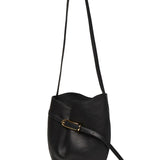 Belted Bucket Bag - Black Leather