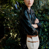 Belted Bucket Bag Mini Raffia - Beige