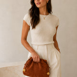 Charm Pouch Mini - Saddle Brown Suede