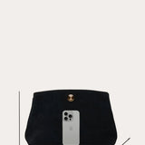 Pushlock Pouch - Black Leather