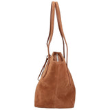 Sprout Tote Midi - Saddle Brown Suede
