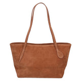 Sprout Tote Midi - Saddle Brown Suede