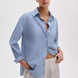 Connie Stripe Shirt -  Navy