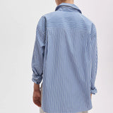 Connie Stripe Shirt -  Navy