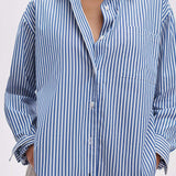Connie Stripe Shirt -  Navy