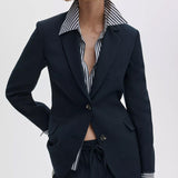 Frank Mixed-Media Blazer - Salute