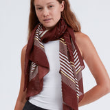 Pin Stripe Scarf - Deep Plum