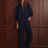 Davidson Half-Zip Sweat Top - Blue Nights