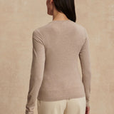 Edna Long Sleeve Fitted Tee - Taupe Marl