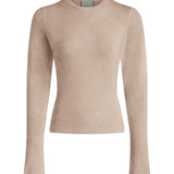 Edna Long Sleeve Fitted Tee - Taupe Marl