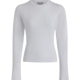 Edna Long Sleeve Fitted Tee - White