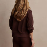 Hawley Half-Zip Sweat Top - Coffee Bean