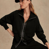 Roxbury Zip-Through Sweat Top - Black