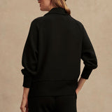 Roxbury Zip-Through Sweat Top - Black