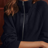 Roxbury Zip-Through Sweat Top - Blue Nights
