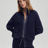 Roxbury Zip-Through Sweat Top - Blue Nights