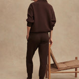The Slim Cuff Pant 27,5" - Coffee Bean