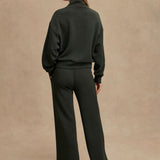 The Wide Leg Pant 30" - Olive Marl