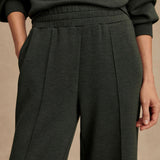 The Wide Leg Pant 30" - Olive Marl