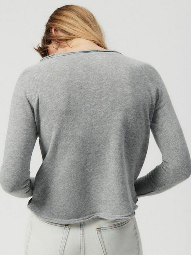 Sonoma L/S Boatneck Cotton Top - Heather Grey
