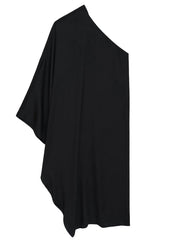 Rowan Silk Midi-Length Dress - Black