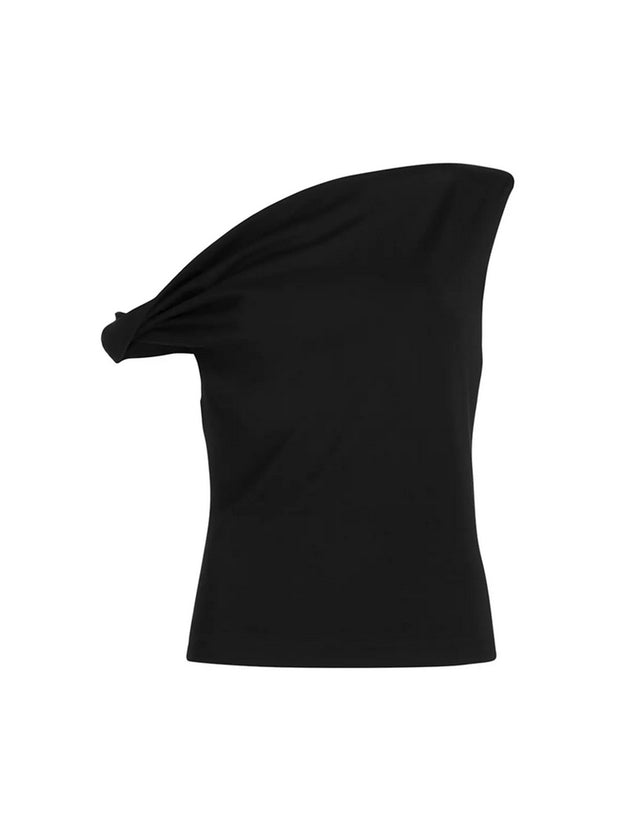 Irina One Shoulder Top - Black