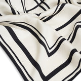 York Scarf - Ivory and Black Monogram